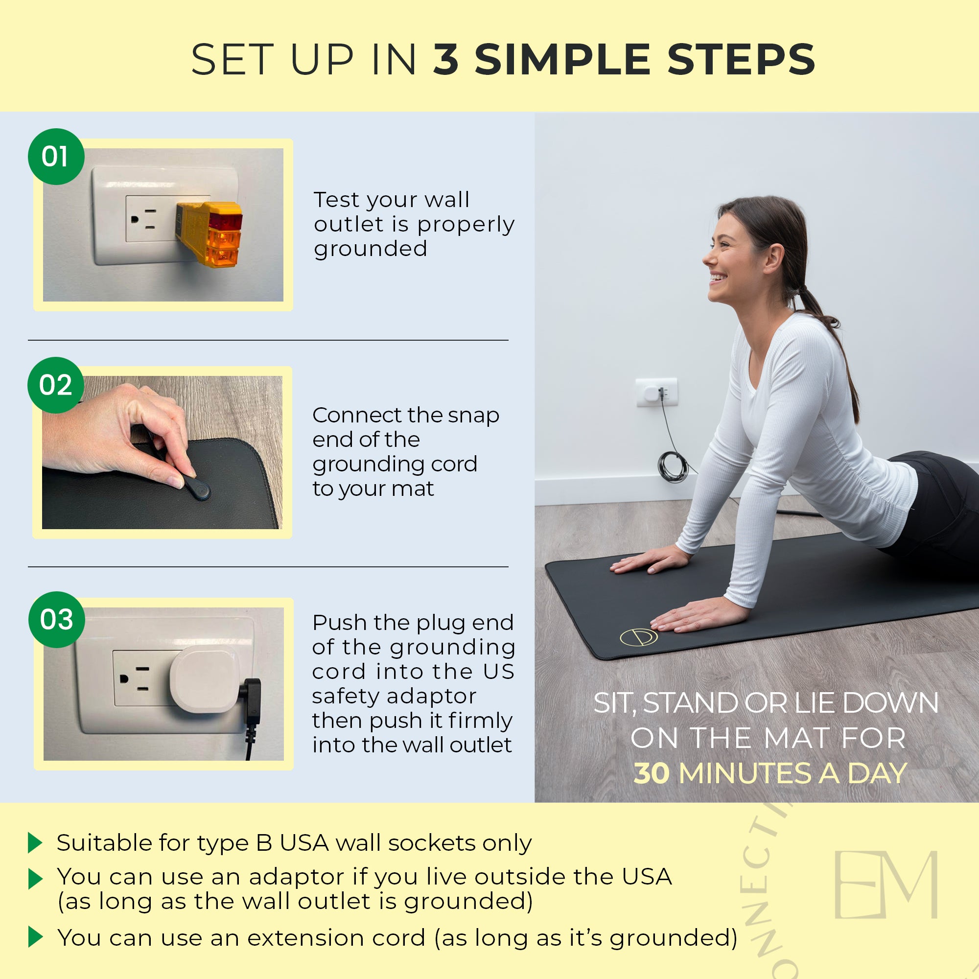 earthing mat instructions